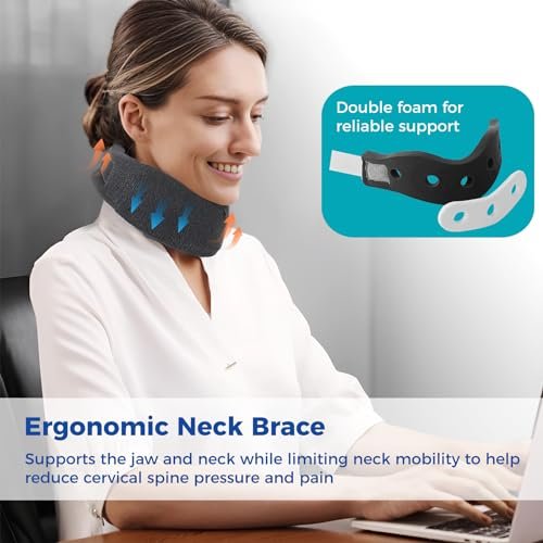 Hybodies 2 Pack Cervical Neck Brace, Universal Soft Foam Cervical Collar - Adjustable Neck Support Brace for Sleeping - Relieves Pain and Spine Pressure in Spine (11-18 inch)