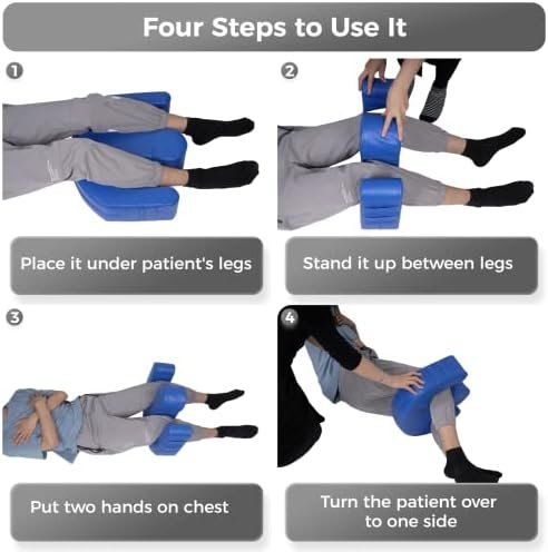 Hybodies Surgical Patients Turning Over Device Body Rollover Cushion, W-Shaped Bedridden Elderly Bed Wedges Turnover Helper, Multifunctional Waterproof PU Leather Body Positioner