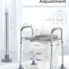 Raised Toilet Seat with Handles, Hybodies Toilet Seat Riser Over-Toilet Chair with Adjustable Height, Bathroom Safety Assist Frame for Seniors, Post-Op, Disabled, Fit Any Toilet, 330 LBS