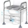 Raised Toilet Seat with Handles, Hybodies Toilet Seat Riser Over-Toilet Chair with Adjustable Height, Bathroom Safety Assist Frame for Seniors, Post-Op, Disabled, Fit Any Toilet, 330 LBS