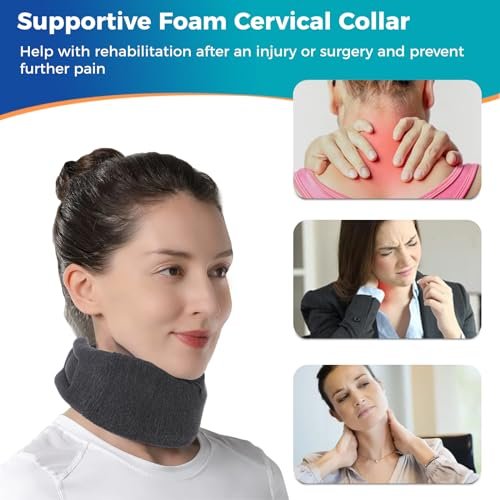 Hybodies 2 Pack Cervical Neck Brace, Universal Soft Foam Cervical Collar - Adjustable Neck Support Brace for Sleeping - Relieves Pain and Spine Pressure in Spine (11-18 inch)