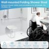 Wall Mounted Folding Shower Seat, Hybodies Bath Chair Shower Bench Seat with 385 LB Capacity, Wall Shower Chair for Senior, The Disabled, Pregnant Women, Multipurpose Stool for Shoe Changing, Sitting